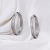FINE4U 316L Stainless Steel Vertical Ridged Hoop Earrings Click Hinged Circle Hoops Hypoallergenic Textured Ear Jewelry