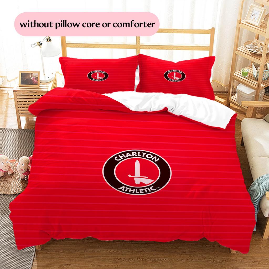Charlton Athletic FC Set Copripiumino con Fantasia Decorazione per la Casa Regalo (1 * copripiumino + 2 * federe senza imbottitura)