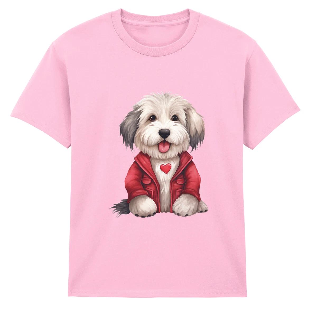 Милый Щенок Сердце Собаки Детская Футболка Любители Животных Футболка 140