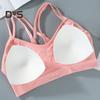 Women Sport Bra Multi Strap Hollow Out Back Push-up Vest Bra Quick-drying No Wire Seamless Gym Jogging Bra with Removable Padding