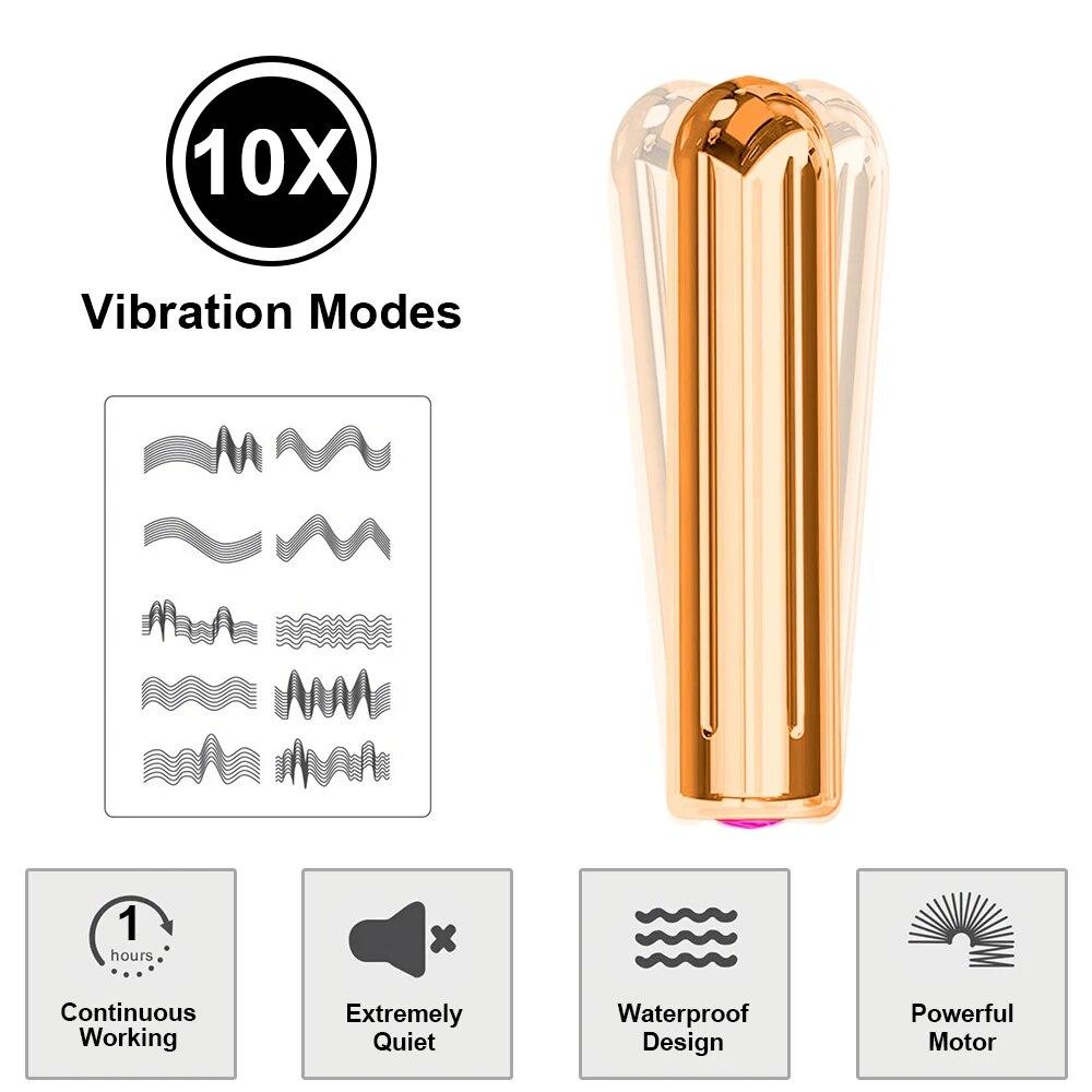 Mini Powerful Bullet Vibrators for Women USB Charging 10 Modes Nipple Clitoris Stimulator Vibrator Female Sex Toys for Adults 18
