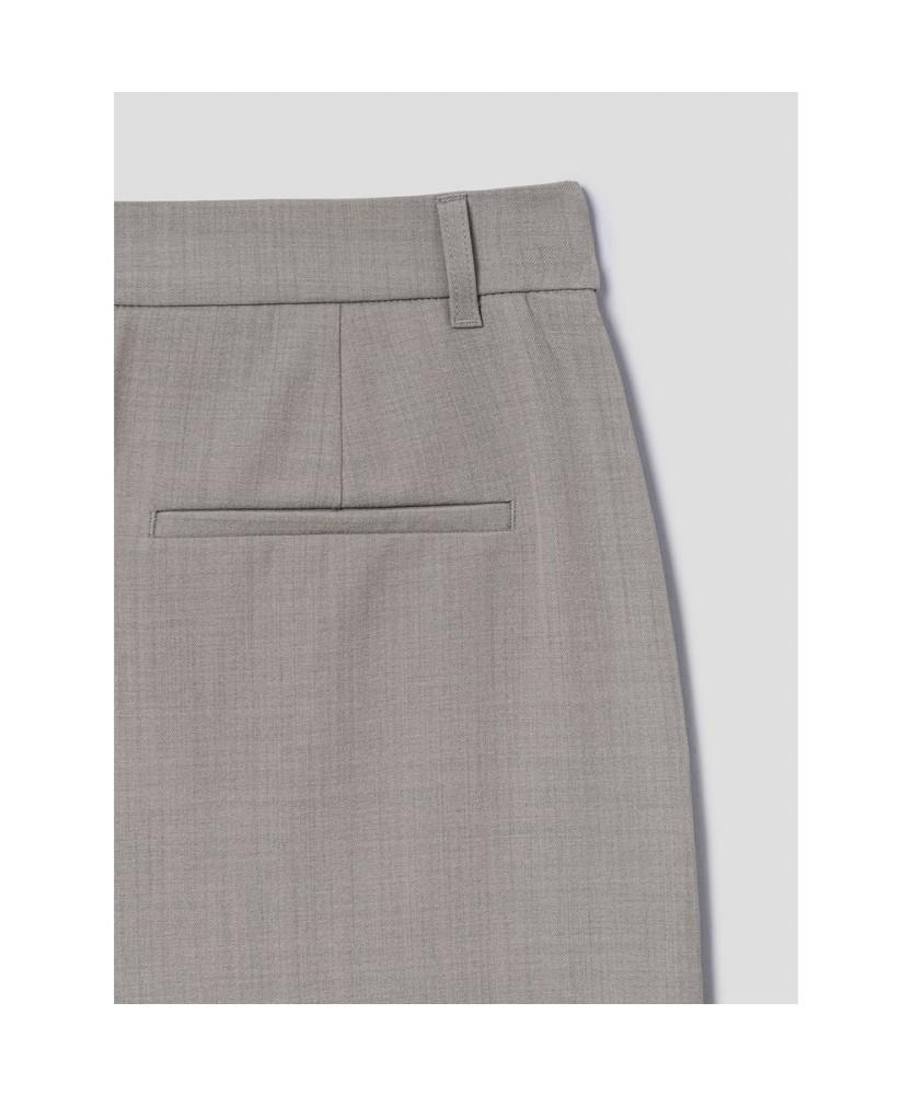 8SECONDS July Daily Single-Pleat Wide Slacks (Short) Beige