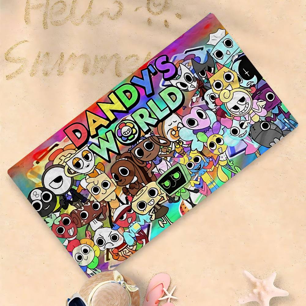 D-Dandys Worlds Cartoon Microfiber Blanket Quick Drying Beach Towels Oversized Printing Super Absorbent Pool Towel Blanket