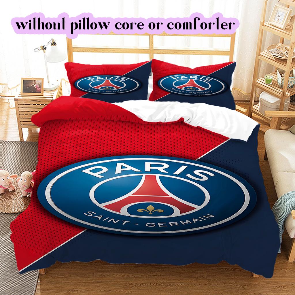 Football Red Blue Pattern Bedding Quilt Set Quilt Cover Pillowcase Home Decoration Birthday Gift (1 * duvet cover + 2 * pillowcase, without core)