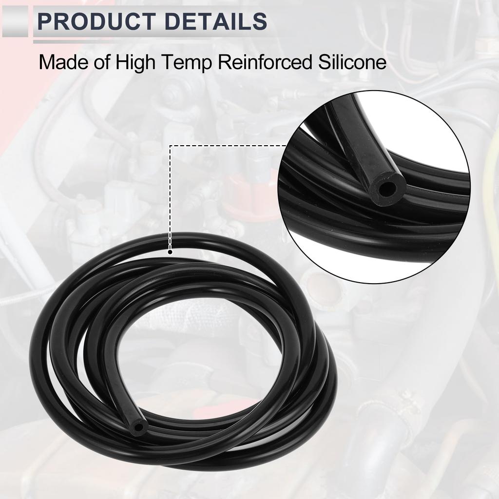 RATCHROLL 1PC Universal Silicone Vacuum Tube Hose High Temperature 6.6FT 3/16" 5mm ID 3.0mm