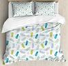 Flip Flops Soft Duvet Cover Quen Sized Dimensions Carton Beach Holiday Beding Set Children Kids Young Boys Young Girls Bedrom Decor Rainbow Flowers