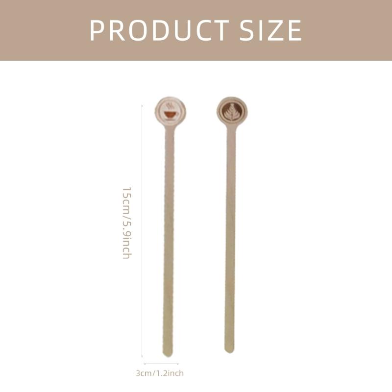 100 Count Wood Stir Stick for Coffee and Drinks 5.9Inch Stirring Rod Coffee Supplies Wood Beverage Mixer for Restaurant