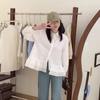 Korean Lace Patchwork White Long Sleeve Women's Blouse - Retro Slimming Design for Spring and Autumn
