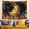 Kanagawa Surfing Starry Sky Moon Tapestry Background Cloth Wall Decoration Living Room Background Wall Room Decoration