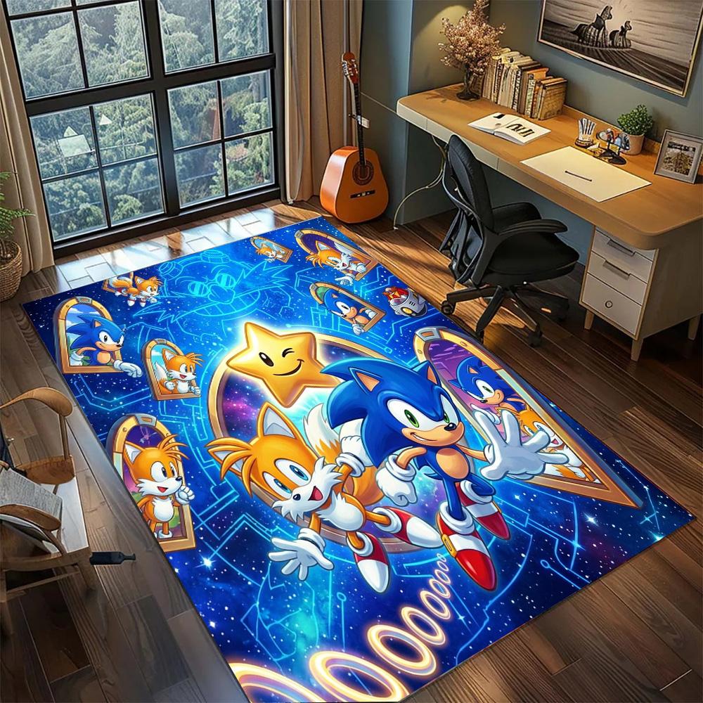 Hedgehog Sonic Bedroom Floor Mat Non Slip Large Area Washable Rug Carpet Gamer Room Home Decor.-TING
