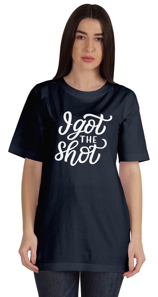 Inkmeso I Got The Shot Funny Pro-Vaccine Crew Neck T-shirt For Womens