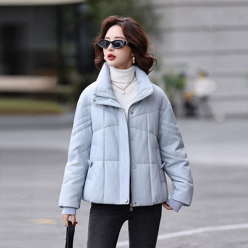 European and American cotton-padded clothes down cotton-padded clothes women's new fashion cotton-padded jackets loose thickened gloves hooded jackets