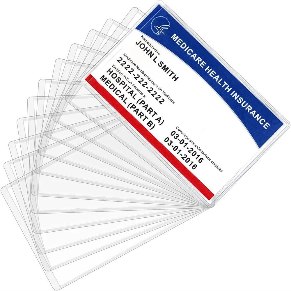 Clear Cover Credit Card Holder Dustproof Card Sleeves Social Security Card Protector Student