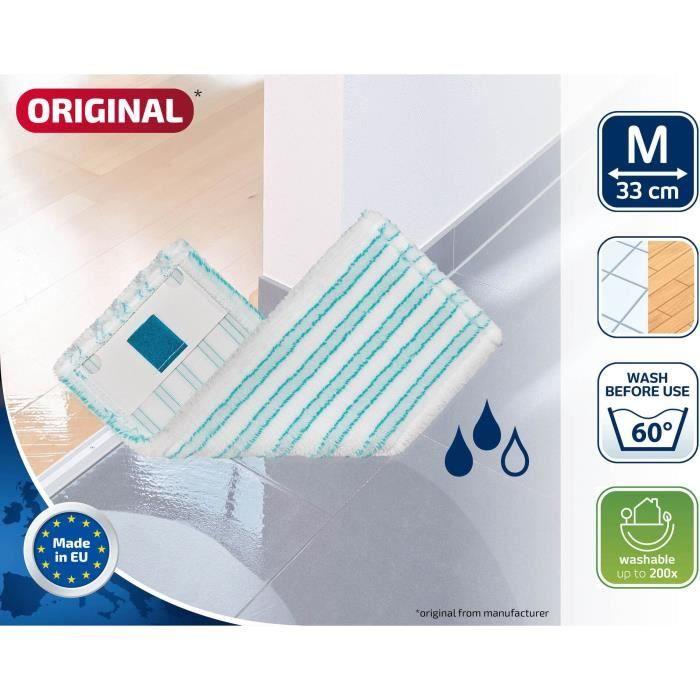 Housse micro duo Leifheit 52123, housse de rechange pour balai serpillière Clean Twist M Ergo / PowerClean, tous sols, 1 pièce