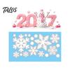 New Year Glass Decal Decorations 2027 Christmas Static Window Clings, Snowman Snowflake Holly Stickers, Festive Home Ornaments Reusable Xmas