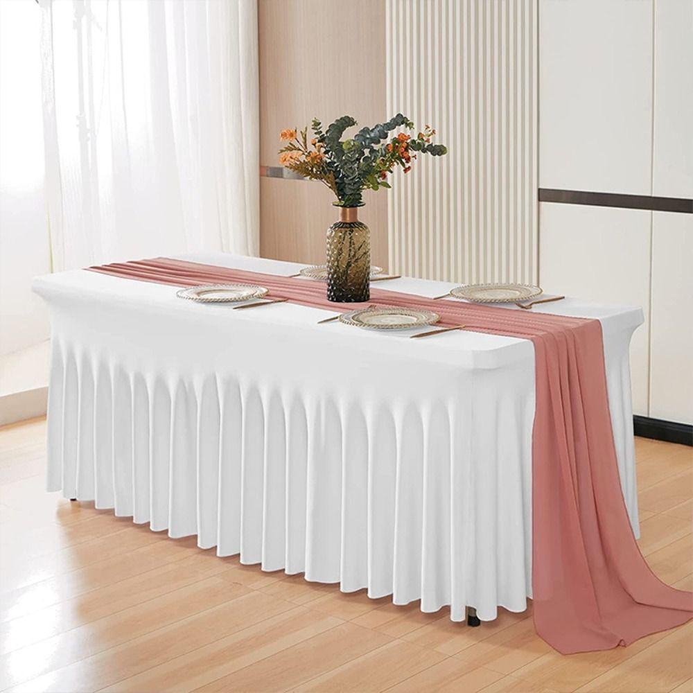 Thick Elastic Table Cloth Soft Table Cover Party Supplies Table Skirt Table Decorations