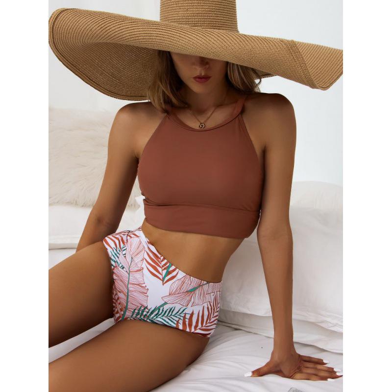 2024 Sexy Print High-Waisted Split Bikini Swimwear for Women