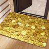 1Pcs Anti Fatigue Kitchen Rugs, Golden Coin Print Waterproof Non-Slip Thick Cushioned Kitchen Mat Heavy Duty Comfort Standing Mat for Kitchen