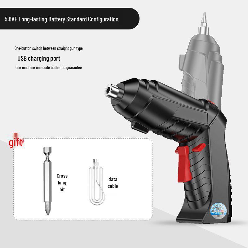 Compact Rechargeable Electric Screwdriver Set with Multi-functional Bits for Household Use