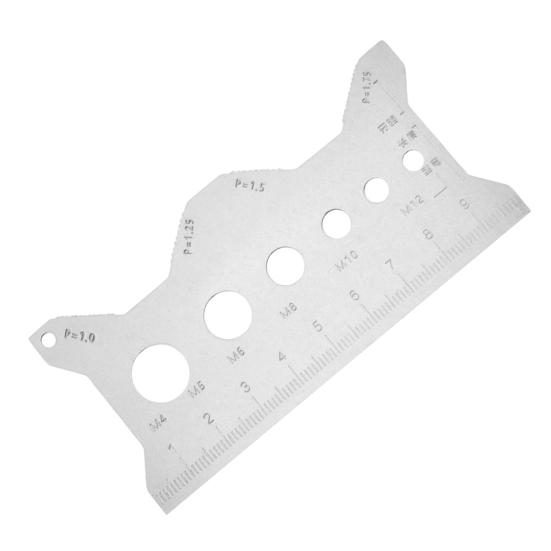 Screw Measuring Ruler with Thread Recognizer Lightweight Compact Bolt Length Checker Stainless Steel Bolt Size Tool