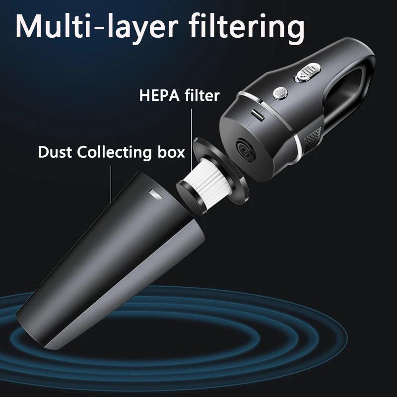 20000Pa Car Wireless Vacuum Cleaner High Power Cyclone Suction Household Portable Handheld Vacuum Cleaner