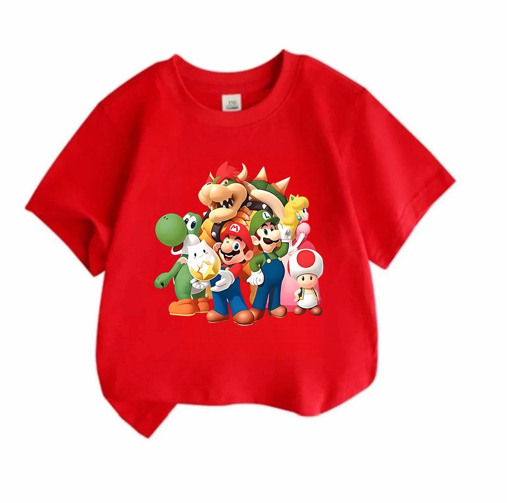 Cartoon Game Characters Print Kids T Shirt 100% Cotton Crew Neck Short Sleeve Unisex Boys Girls Casual Soft Comfortable Tee Tops for Daily Wear Summer