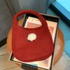 Korean Knitted Handbag Ins Fashion Tote Bag Soft Oval Shape Large Capacity Casual Commuting Handheld Shoulder Bag Women
