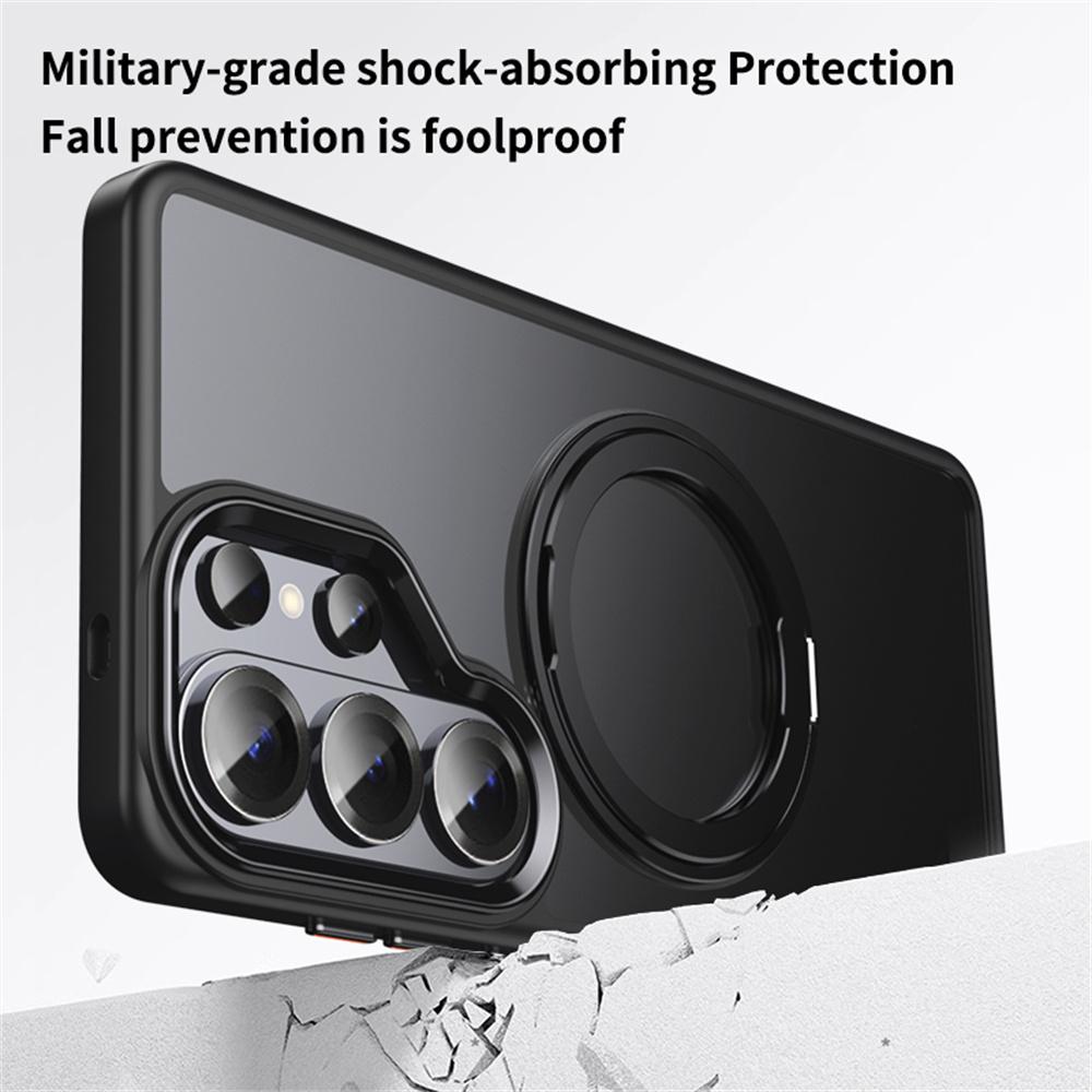 For Samsung Galaxy S26 Ultra Magnetic Case TPU + Acrylic + Metal Kickstand Matte Phone Cover
