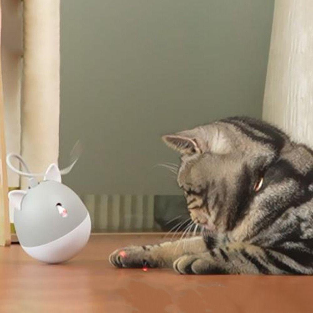 USB Rechargeable Automatic Interactive Cat Toy Tumbler Teasing Cat Stick  Teasing Cat