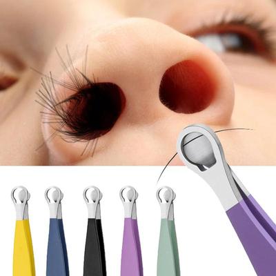 Stainless Steel Round Head Ring Nose Hair Clip Beard & Moustache Trimmer Eyebrow Clipper Push Nose Brow Hair Tweezers Cut Tools