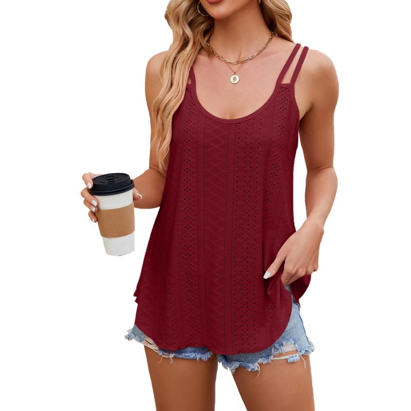 2026 New Solid Color Round Neck Women's Camisole Top