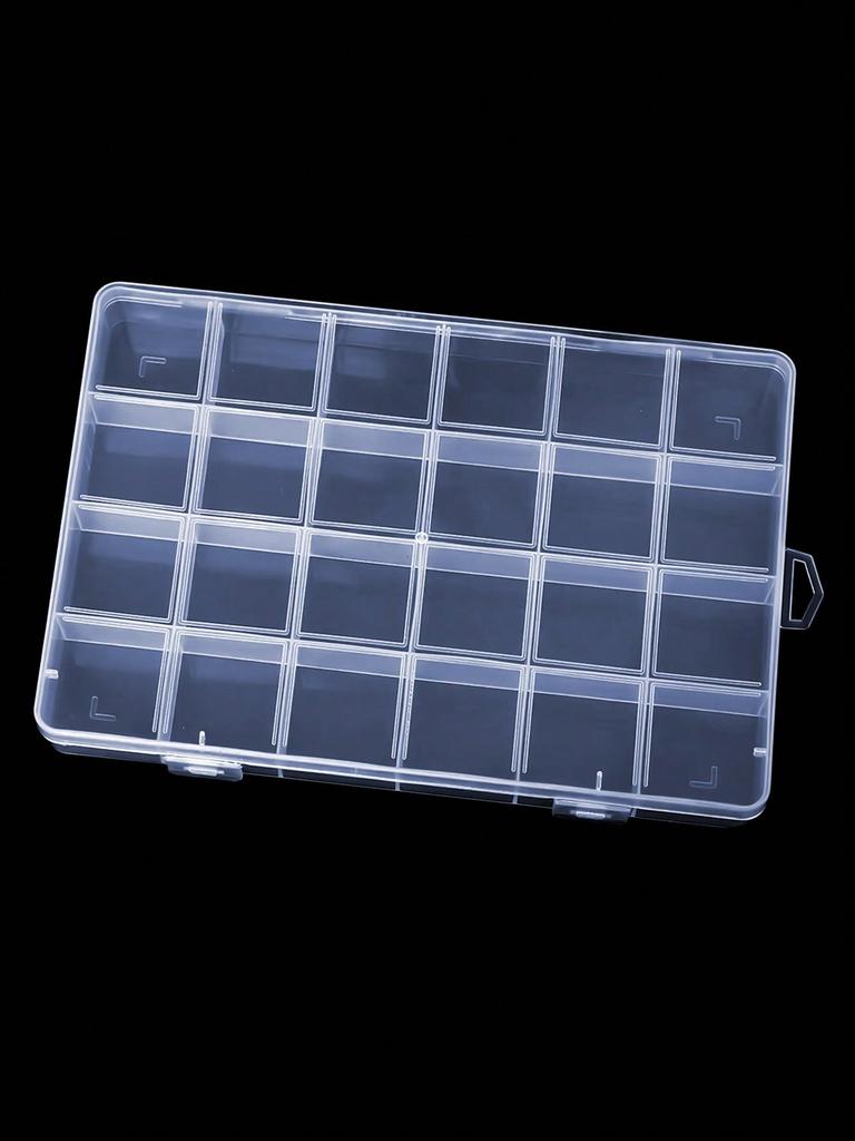 1pc Empty Clear Plastic Organizer Box 6/7/12/24Grids Plastic Box Y2K Nail Art Rhnestone Storage /Container Tool