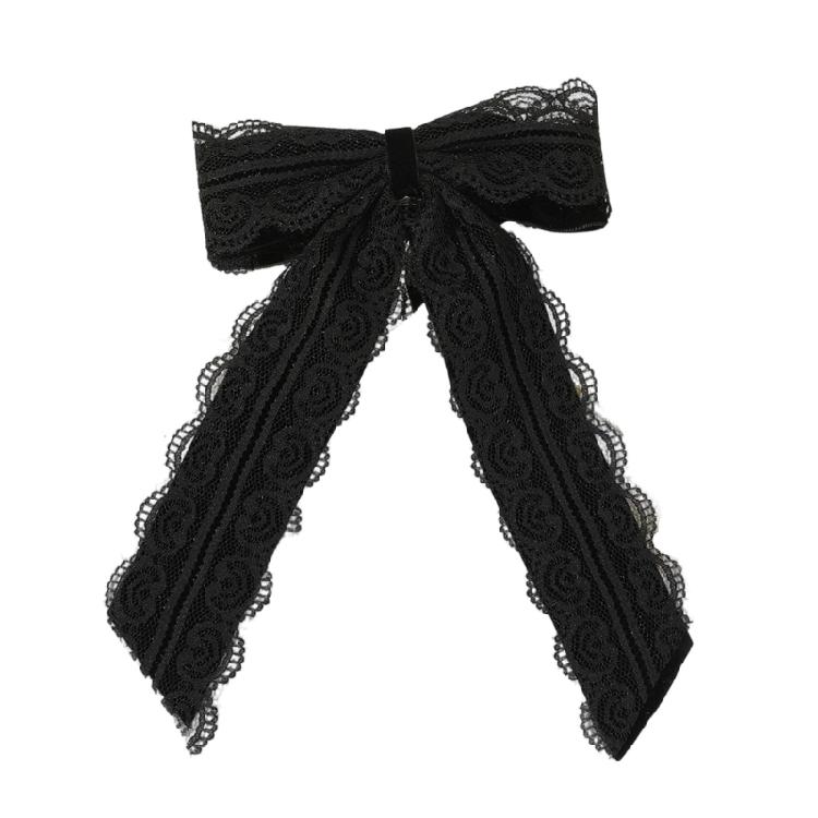 

Secure Barrettes Hair Clip Features Heart Lace Bowknot Sweet Cool Design Headdress For Long Time Comfort чёрный