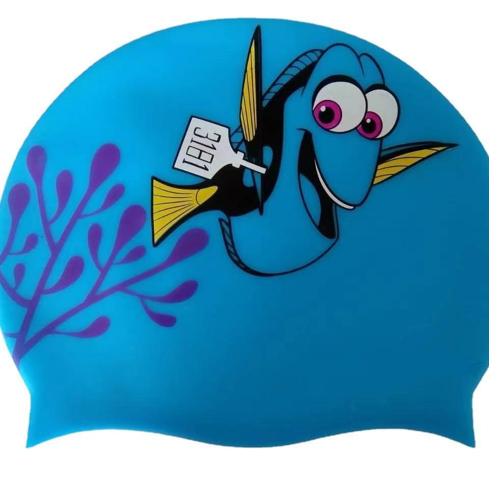 Children's Cartoon Silicone Swim Cap: Waterproof with Ear Protection