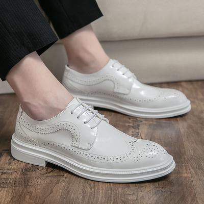Leder Herren Freizeitschuhe Luxus Herren Oxford Schuhe Für Männer Mokassins Atmungsaktive Weiße Business Abendschuhe Mann Brogue Schuhe