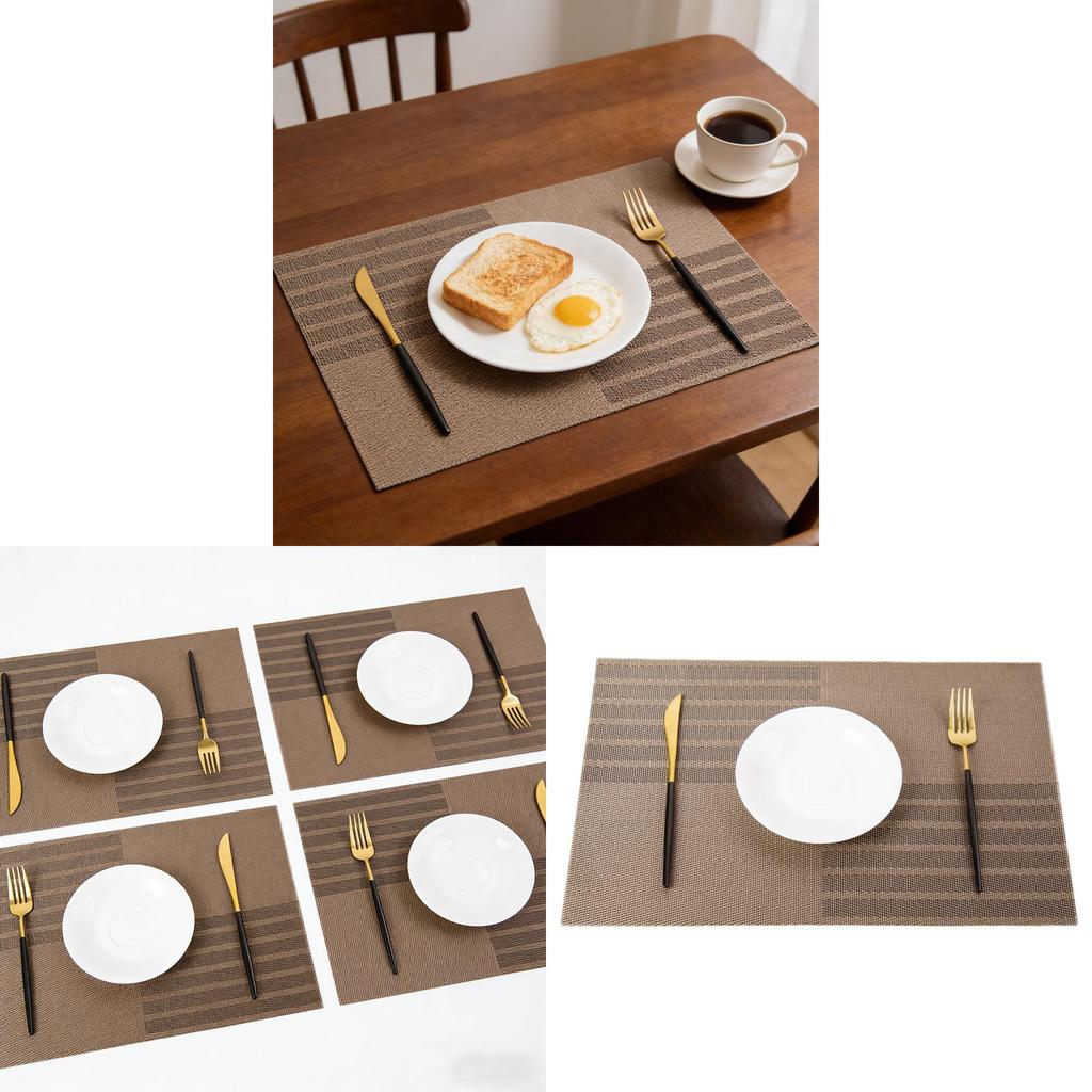 Pvc Rectangular Dining Placemat With Geometry Pattern For Restaurant Decor