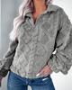 Autumn Winter Casual Loose Plush Pullover Shirt with Lapel and Long Sleeves