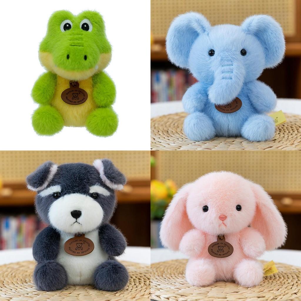 Gelbe Ente Katze Elefant Krokodil Plüschtierfiguren mit weicher PP-Baumwollfüllung für Kindergeschenk und Sammlung