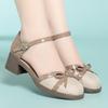 Sandali Donna a Punta Chiusa, Tacco Medio, Monocinghia, Punta Aperta, Tacco Chunky, Scarpe Estive Singole