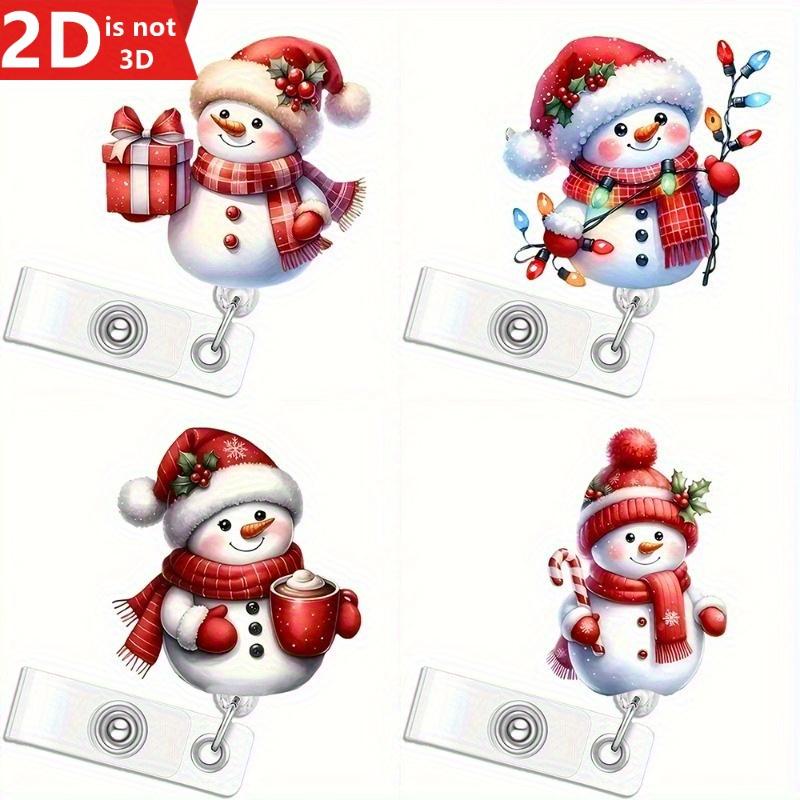 

Cute Christmas badge set with reindeer, snowman, and Santa. Perfect shiny gift for nurses and students. прозрачный