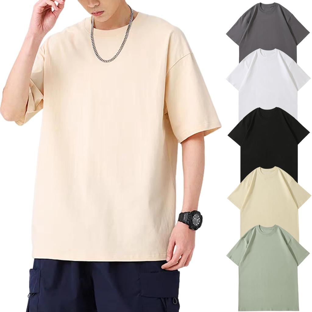 Hisitosa Short Soft and Round Antibacterial and Odor Solid Winter Mixed Colors Dark and 5-Pack Men's Undershirts, 100% Cotton, 8oz, Medium-Weight,