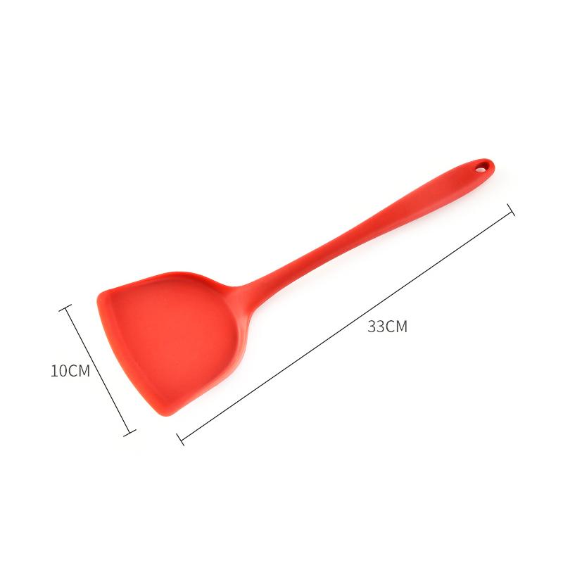 Bbq Silicone Wok Spatula Stainless Steel Cooking Turner Non-Stick Shovel Heat-Resistant Non-Toxic Wok Turner Kitchen Area Accessories