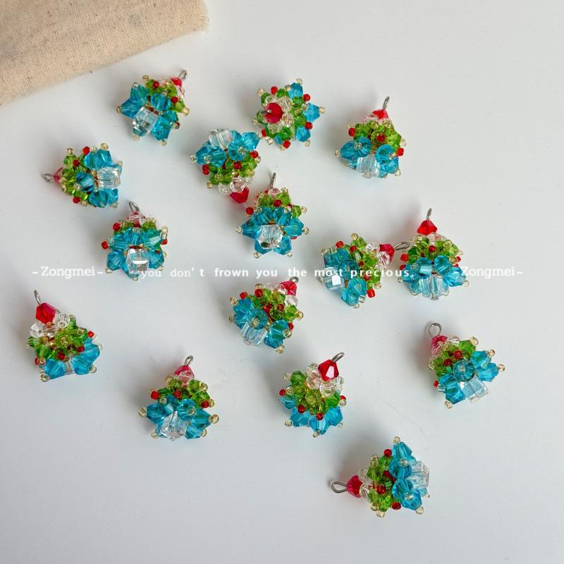 Handmade Christmas Crystal Pendant & Hair Clip Duo