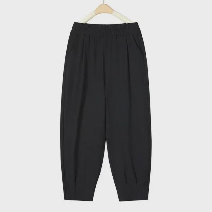 Sommer Dünne Caprihosen mit Hohem Bund für Mittelalte und Ältere Frauen - Locker, Kühl und Atmungsaktiv