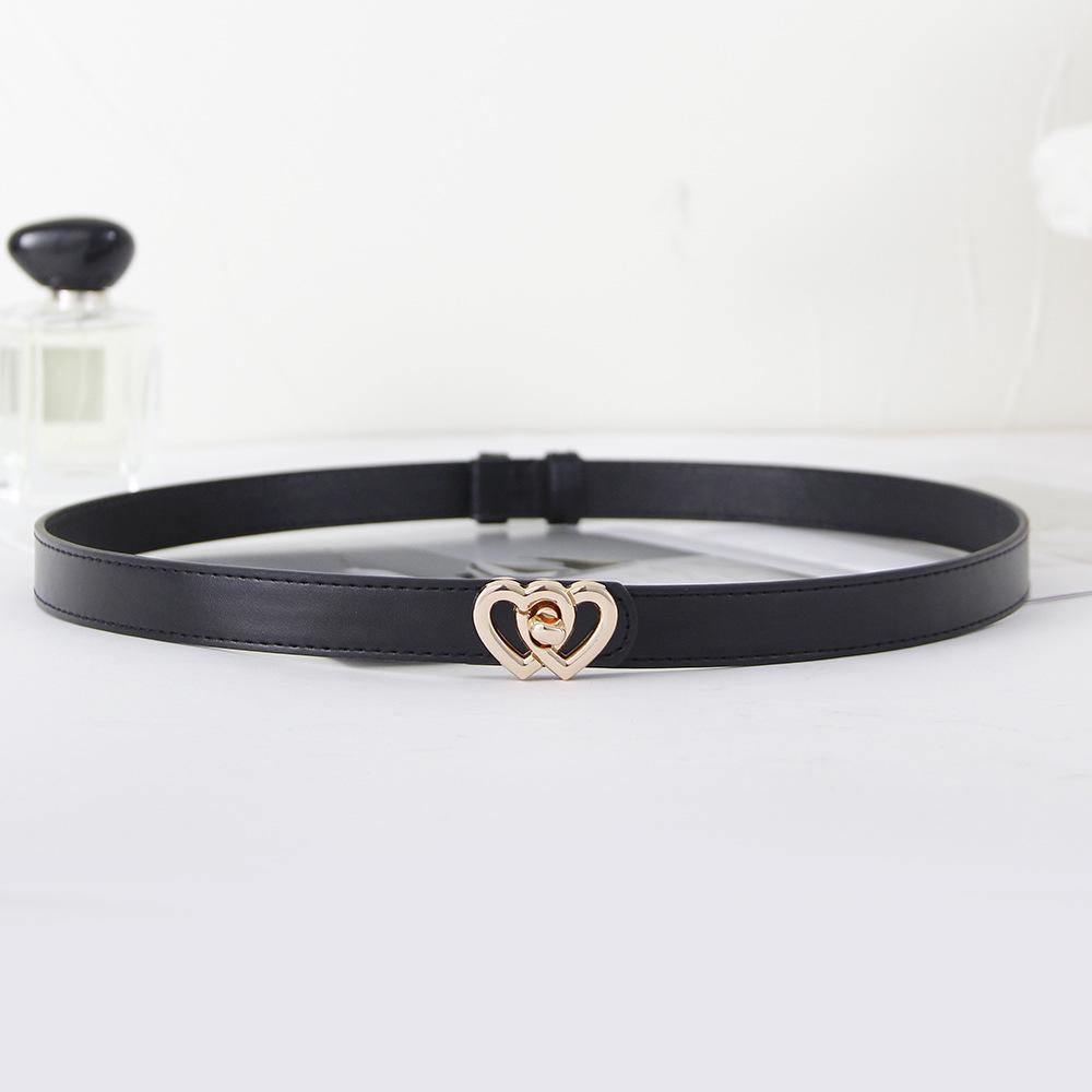 Cintura da Donna in Pelle Regolabile con Fibbia a Forma di Cuore per Vestiti e Cappotti