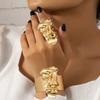 Personalized Design Sense Is Long-awaited, Half Face Ring Opening Bracelet Jewelry Set Women's Retro Temperament Street