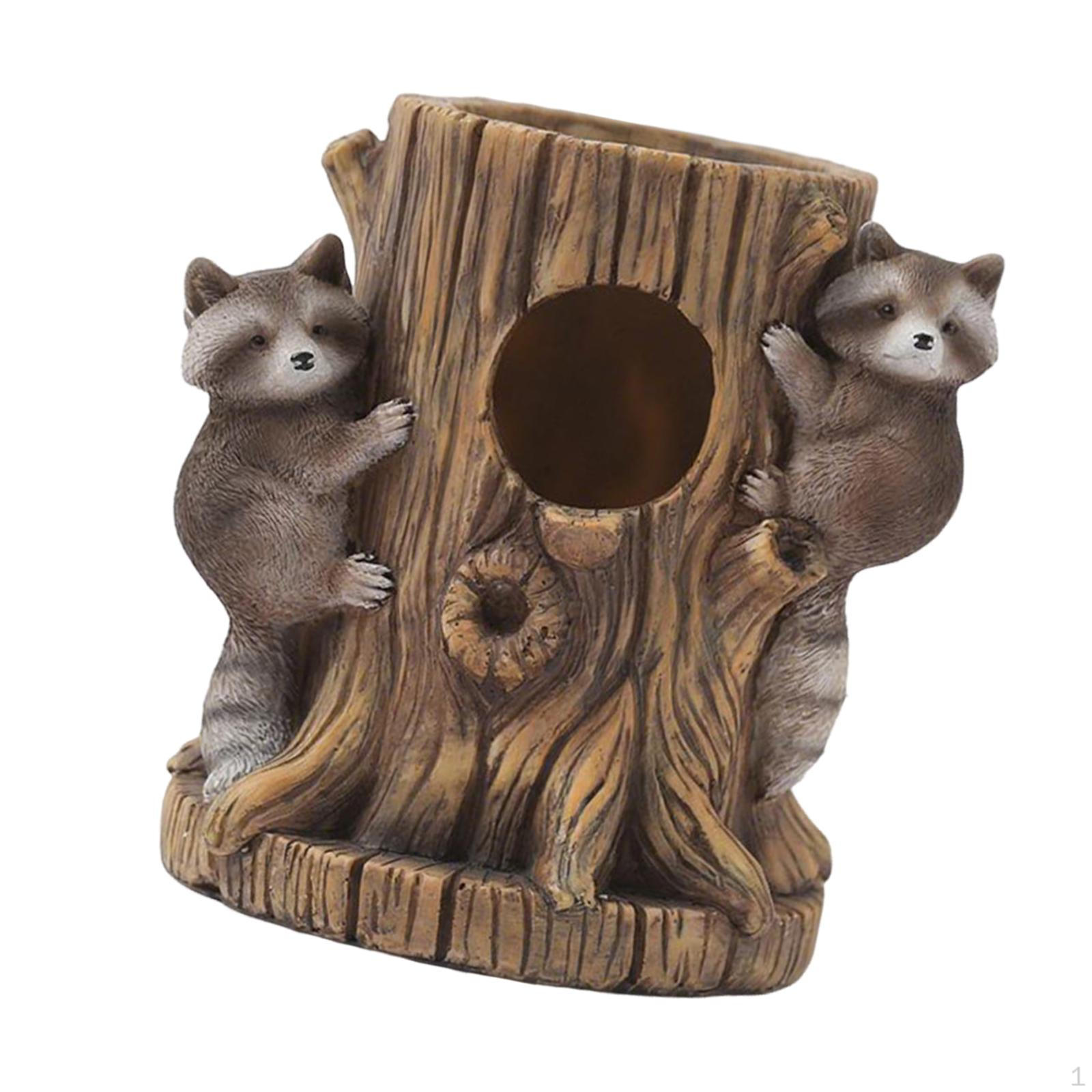 

Енотовая пеньковая скульптура-цветочный горшок Домашний декор Ваза Смоляная фигурка Кашпо для гостиной Двор