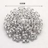 Elegant Rhinestone Flower Brooch Pin for Bridal Bouquet or Clothing Accessory