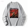 Vintage 2000 Rhapsody of Fire T Shirt Dawn Victory Long Sleeves Vintage Washed Designer Clothes Homme Casual Stylish