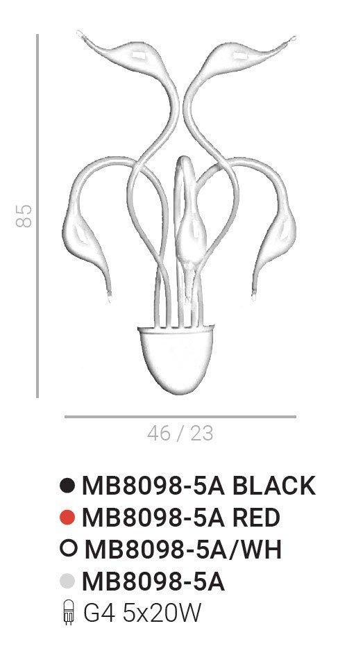 Kinkiet Swan MB8098-5A BLACK Italux